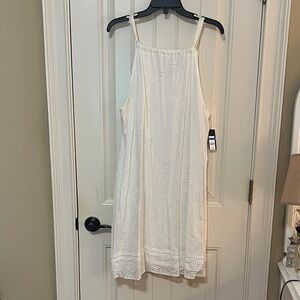 NWT Crown & Ivy white eyelet dress sz XL